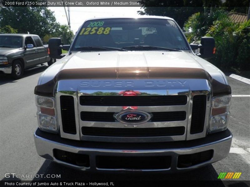 Oxford White / Medium Stone 2008 Ford F250 Super Duty XLT Crew Cab