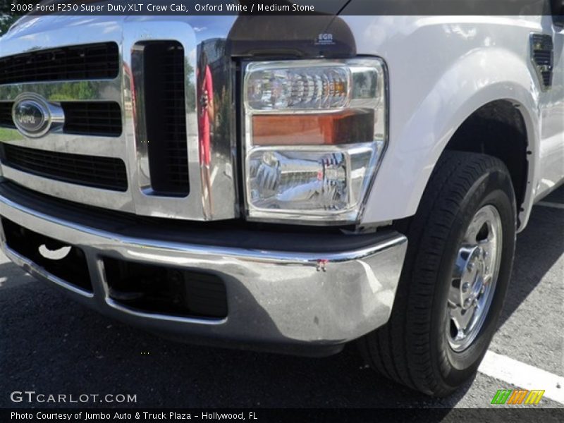 Oxford White / Medium Stone 2008 Ford F250 Super Duty XLT Crew Cab