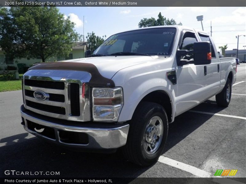 Oxford White / Medium Stone 2008 Ford F250 Super Duty XLT Crew Cab