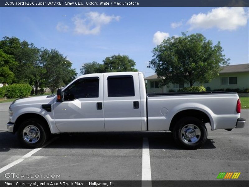 Oxford White / Medium Stone 2008 Ford F250 Super Duty XLT Crew Cab