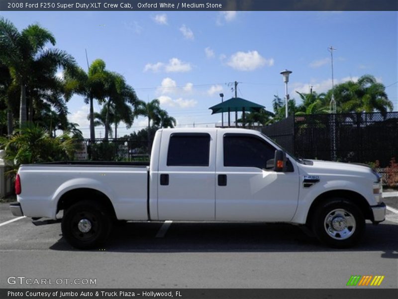 Oxford White / Medium Stone 2008 Ford F250 Super Duty XLT Crew Cab
