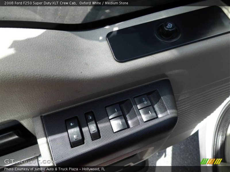 Oxford White / Medium Stone 2008 Ford F250 Super Duty XLT Crew Cab