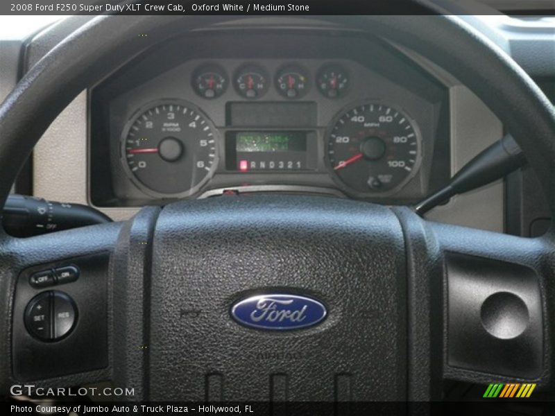 Oxford White / Medium Stone 2008 Ford F250 Super Duty XLT Crew Cab