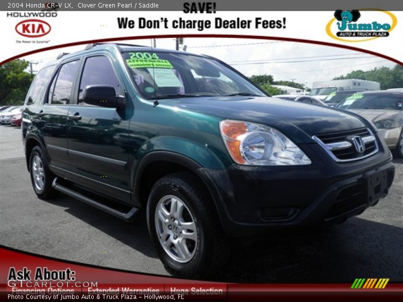 Clover Green Pearl / Saddle 2004 Honda CR-V LX
