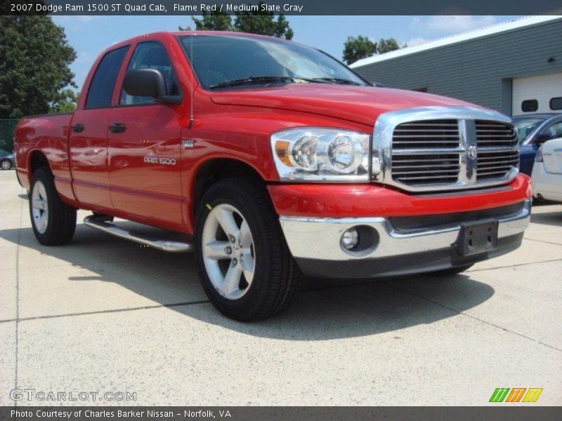 Flame Red / Medium Slate Gray 2007 Dodge Ram 1500 ST Quad Cab