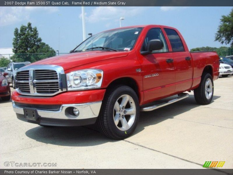 Flame Red / Medium Slate Gray 2007 Dodge Ram 1500 ST Quad Cab