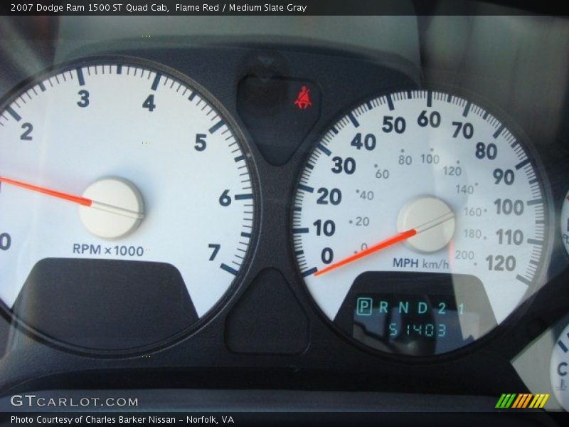 Flame Red / Medium Slate Gray 2007 Dodge Ram 1500 ST Quad Cab