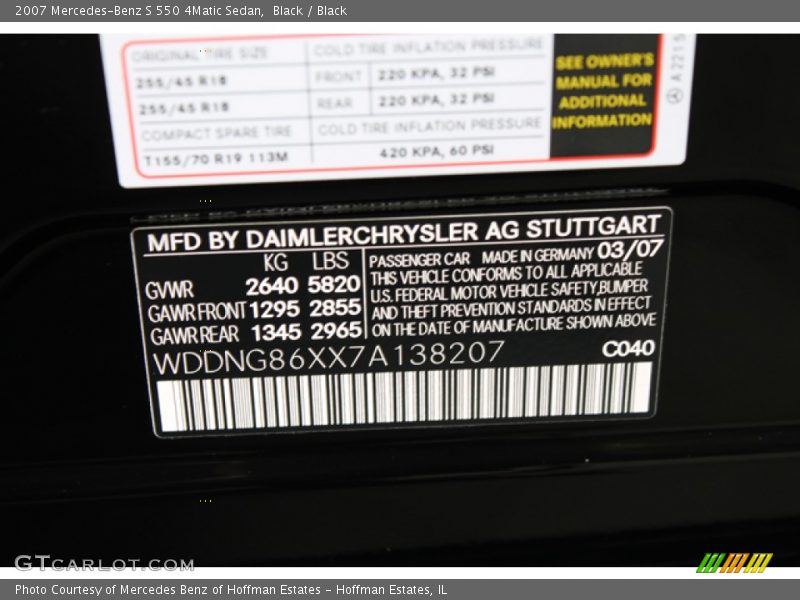 Black / Black 2007 Mercedes-Benz S 550 4Matic Sedan