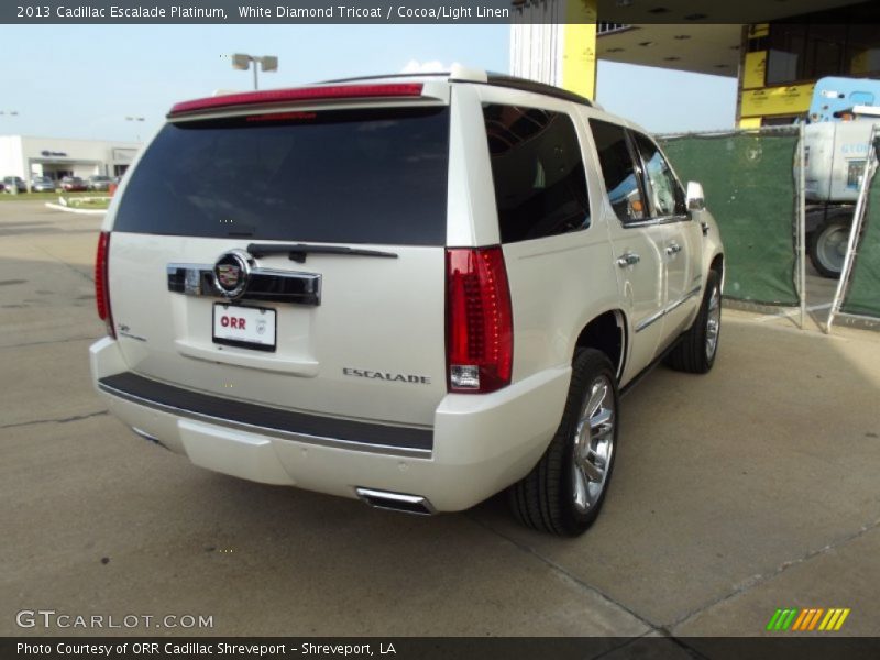 White Diamond Tricoat / Cocoa/Light Linen 2013 Cadillac Escalade Platinum