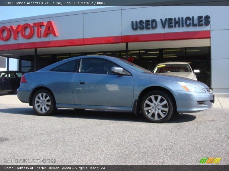 Cool Blue Metallic / Black 2007 Honda Accord EX V6 Coupe