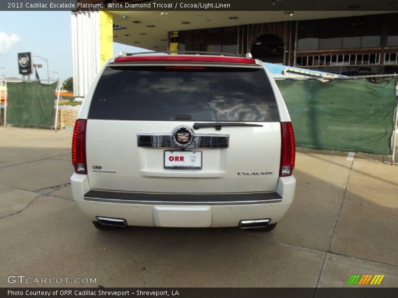 White Diamond Tricoat / Cocoa/Light Linen 2013 Cadillac Escalade Platinum