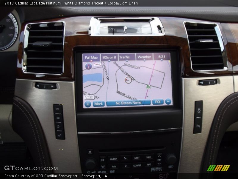 White Diamond Tricoat / Cocoa/Light Linen 2013 Cadillac Escalade Platinum