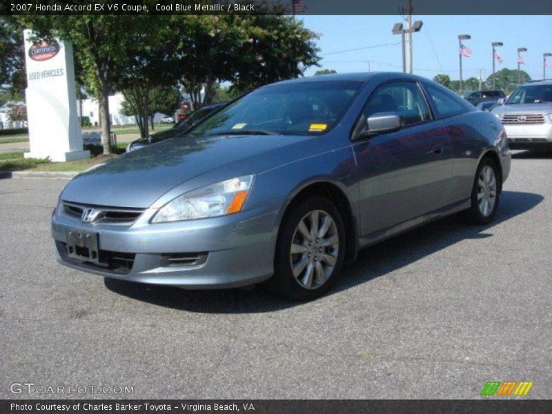Cool Blue Metallic / Black 2007 Honda Accord EX V6 Coupe