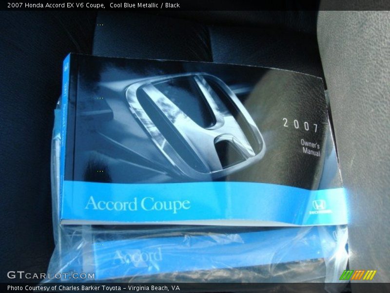 Cool Blue Metallic / Black 2007 Honda Accord EX V6 Coupe