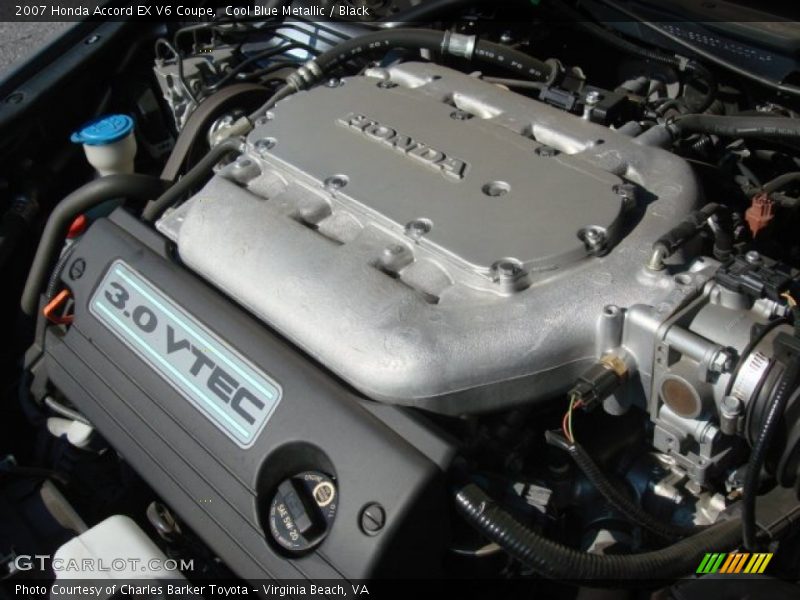 Cool Blue Metallic / Black 2007 Honda Accord EX V6 Coupe