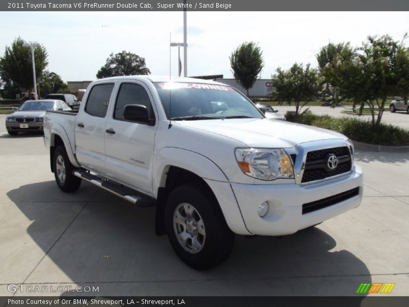 Super White / Sand Beige 2011 Toyota Tacoma V6 PreRunner Double Cab