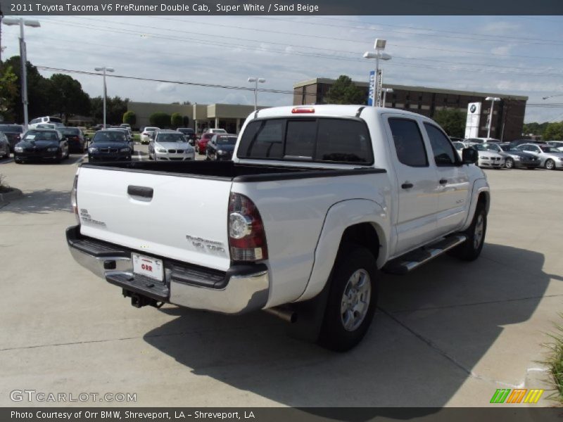 Super White / Sand Beige 2011 Toyota Tacoma V6 PreRunner Double Cab