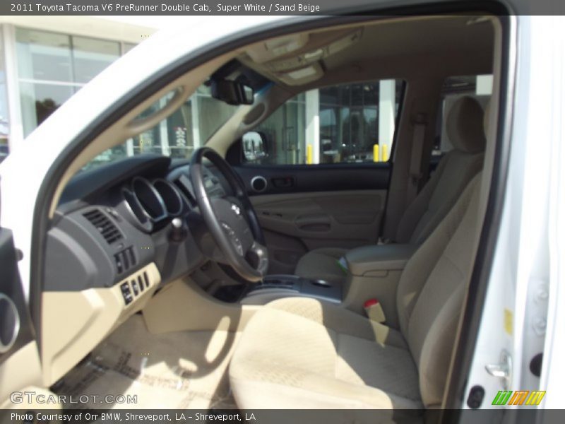 Super White / Sand Beige 2011 Toyota Tacoma V6 PreRunner Double Cab