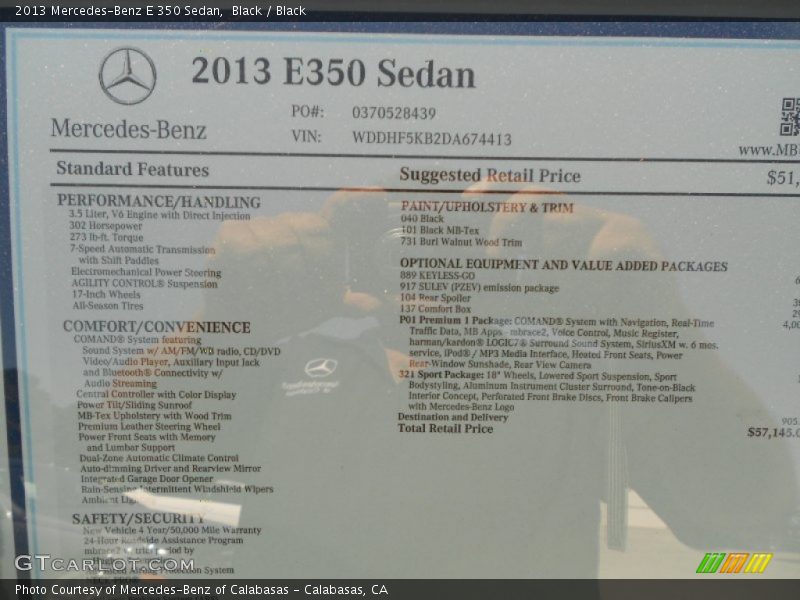 Black / Black 2013 Mercedes-Benz E 350 Sedan