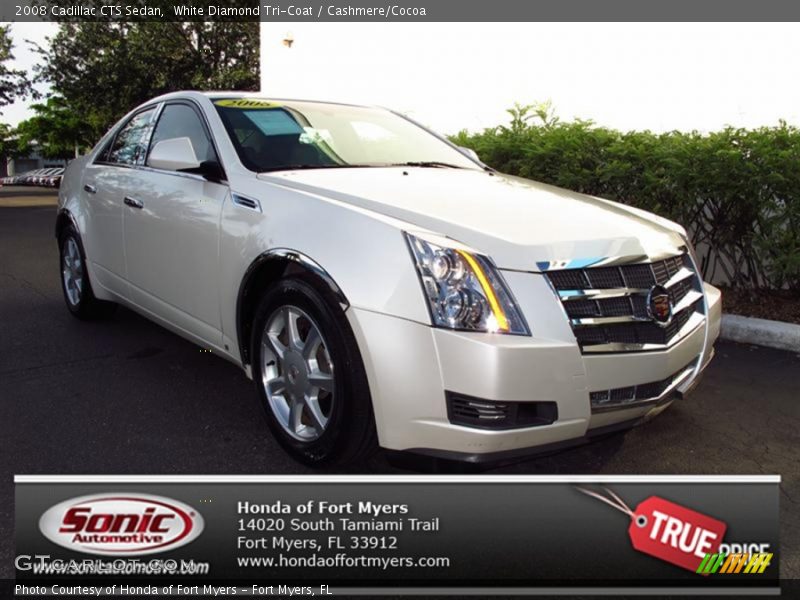 White Diamond Tri-Coat / Cashmere/Cocoa 2008 Cadillac CTS Sedan