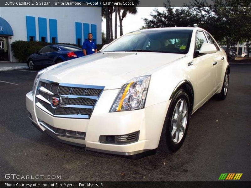 White Diamond Tri-Coat / Cashmere/Cocoa 2008 Cadillac CTS Sedan