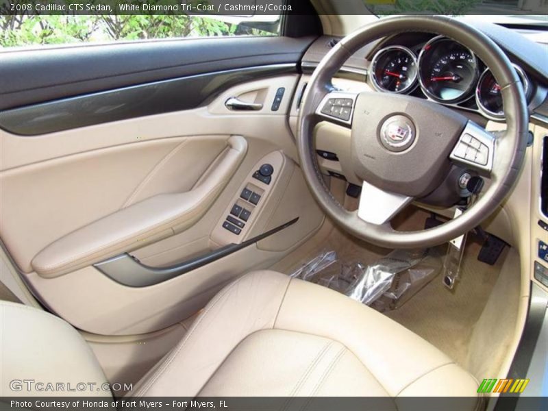 White Diamond Tri-Coat / Cashmere/Cocoa 2008 Cadillac CTS Sedan