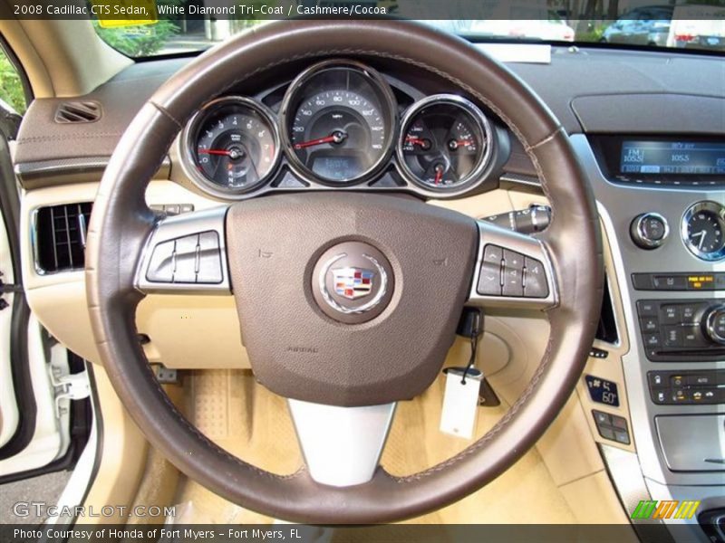White Diamond Tri-Coat / Cashmere/Cocoa 2008 Cadillac CTS Sedan
