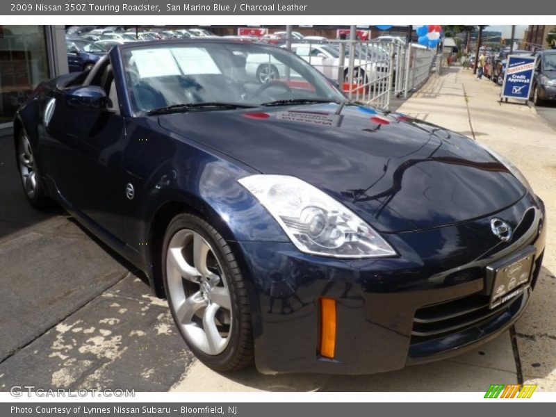 San Marino Blue / Charcoal Leather 2009 Nissan 350Z Touring Roadster