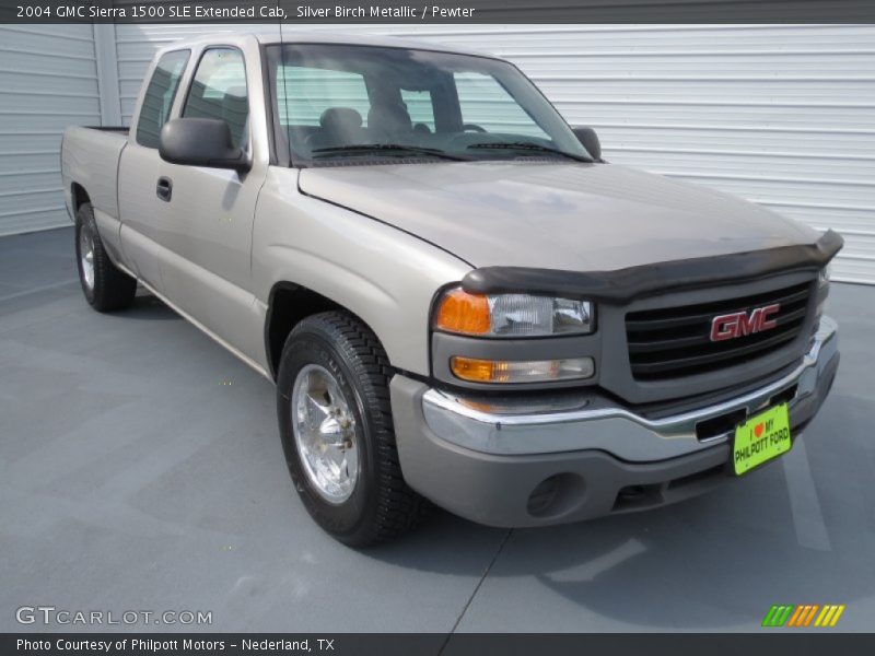 Silver Birch Metallic / Pewter 2004 GMC Sierra 1500 SLE Extended Cab