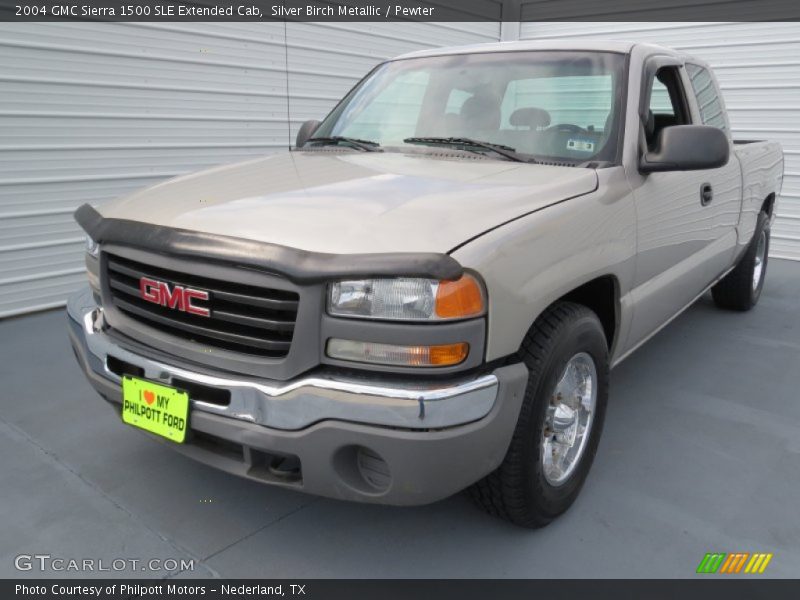 Silver Birch Metallic / Pewter 2004 GMC Sierra 1500 SLE Extended Cab