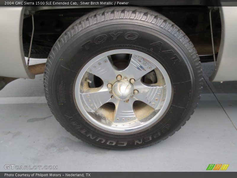 Silver Birch Metallic / Pewter 2004 GMC Sierra 1500 SLE Extended Cab