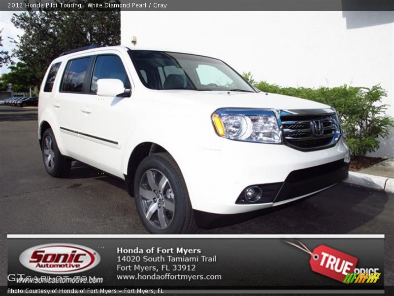 White Diamond Pearl / Gray 2012 Honda Pilot Touring