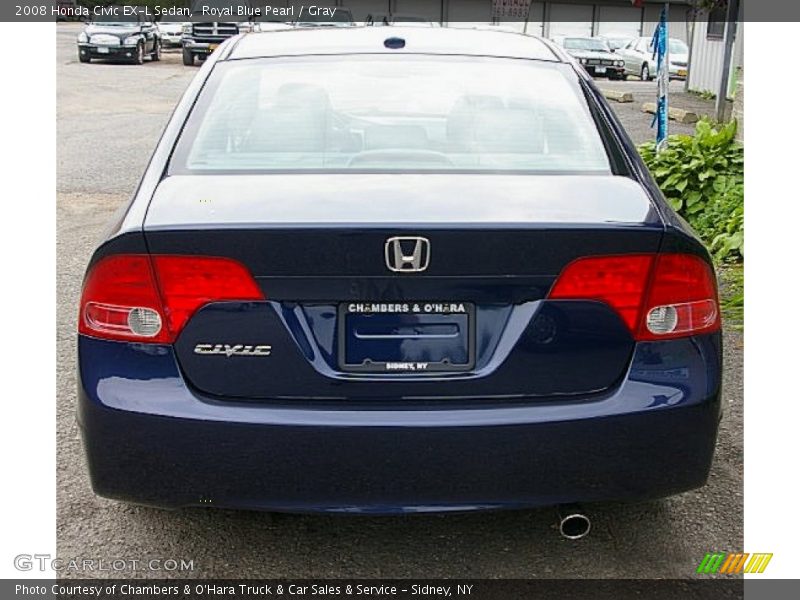 Royal Blue Pearl / Gray 2008 Honda Civic EX-L Sedan