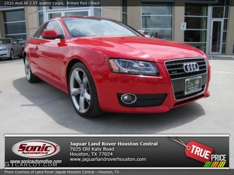 Brilliant Red / Black 2010 Audi A5 2.0T quattro Coupe