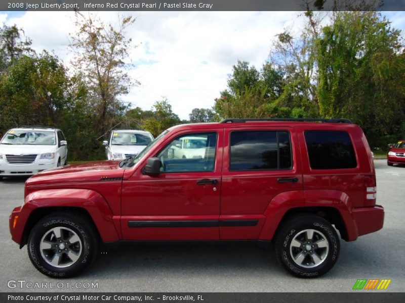 Inferno Red Crystal Pearl / Pastel Slate Gray 2008 Jeep Liberty Sport