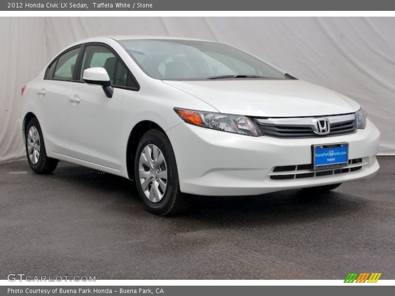 Taffeta White / Stone 2012 Honda Civic LX Sedan