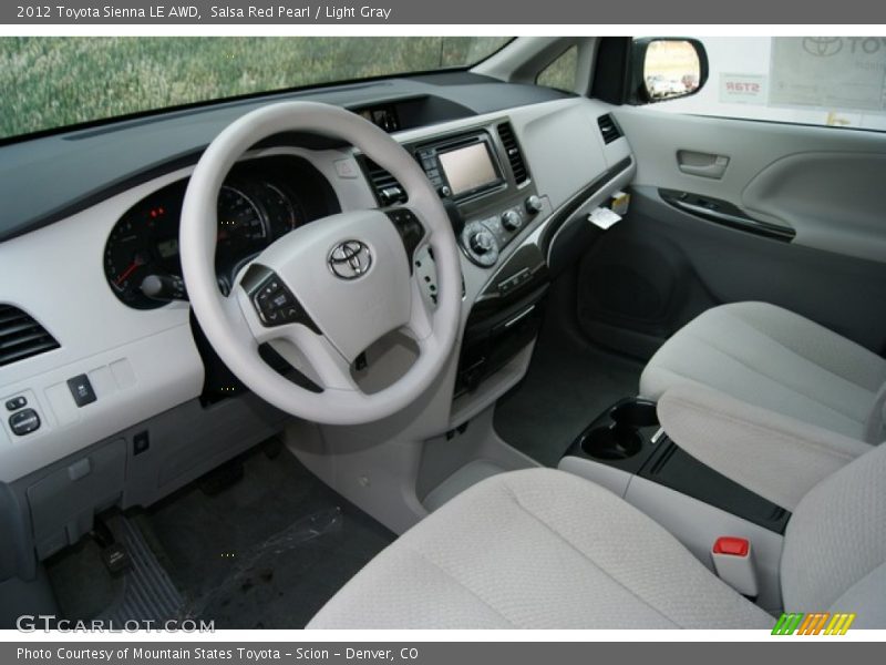 Salsa Red Pearl / Light Gray 2012 Toyota Sienna LE AWD