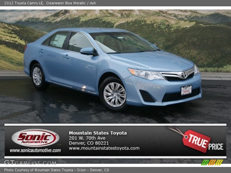 Clearwater Blue Metallic / Ash 2012 Toyota Camry LE
