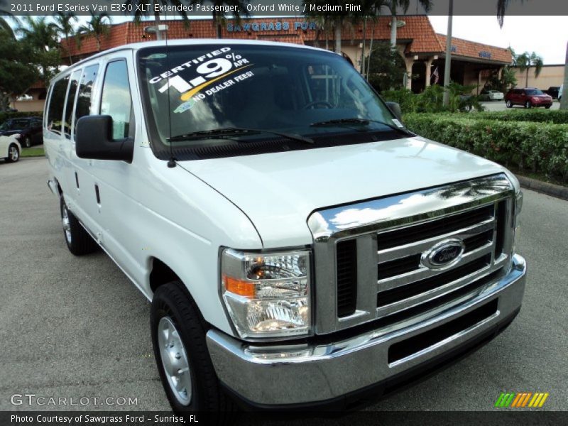 Oxford White / Medium Flint 2011 Ford E Series Van E350 XLT Extended Passenger