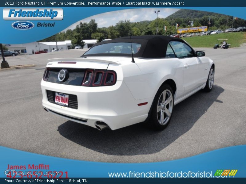 Performance White / Charcoal Black/Cashmere Accent 2013 Ford Mustang GT Premium Convertible