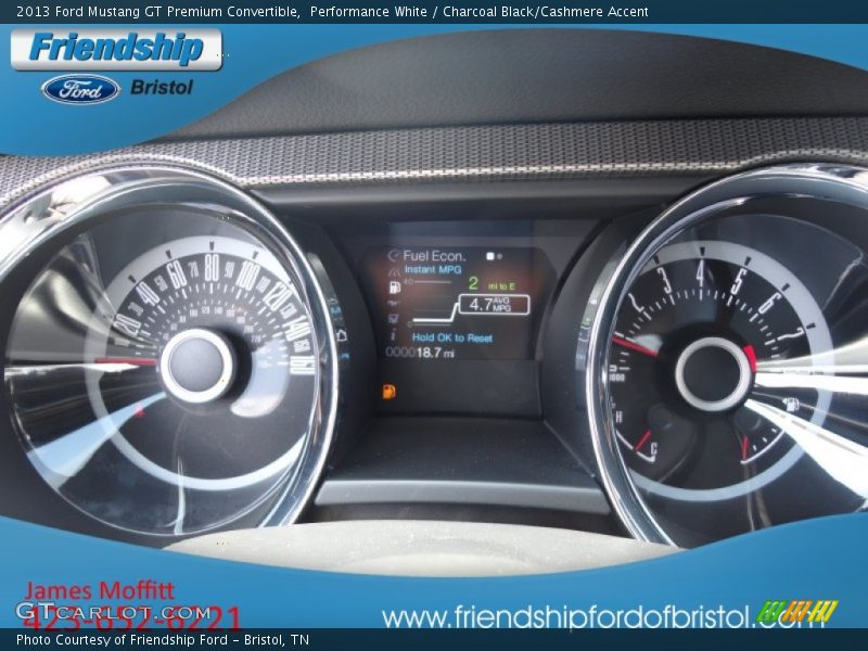 Performance White / Charcoal Black/Cashmere Accent 2013 Ford Mustang GT Premium Convertible
