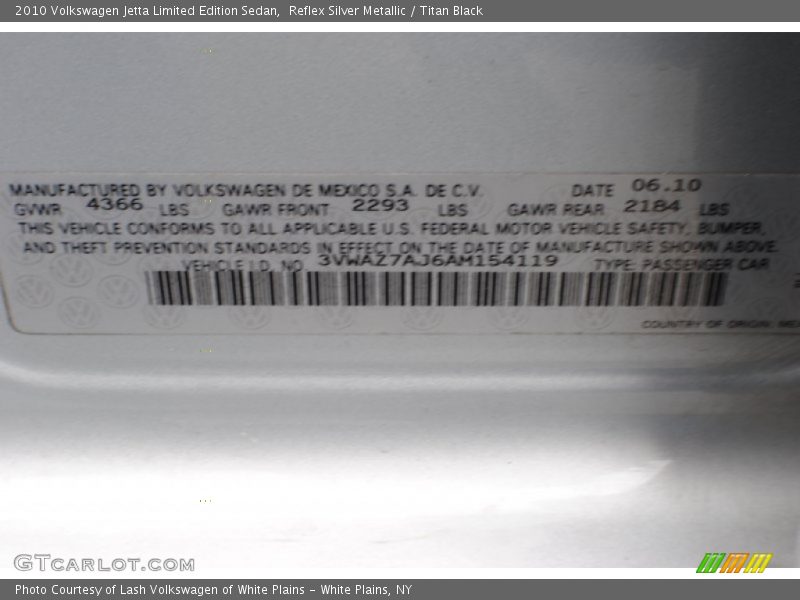 Reflex Silver Metallic / Titan Black 2010 Volkswagen Jetta Limited Edition Sedan
