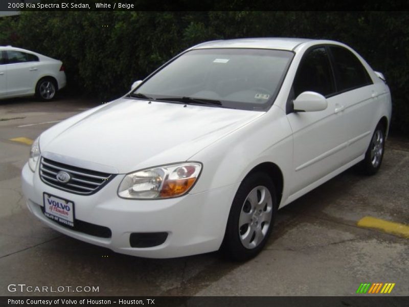 White / Beige 2008 Kia Spectra EX Sedan