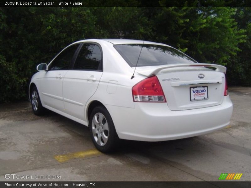 White / Beige 2008 Kia Spectra EX Sedan
