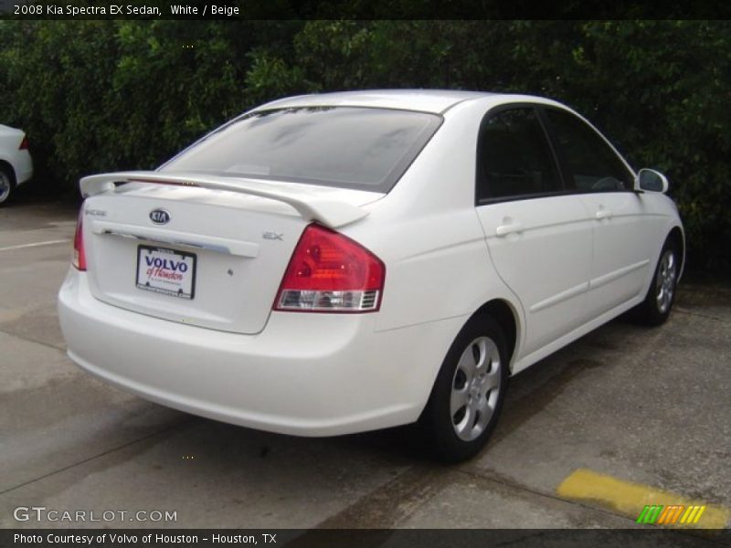 White / Beige 2008 Kia Spectra EX Sedan