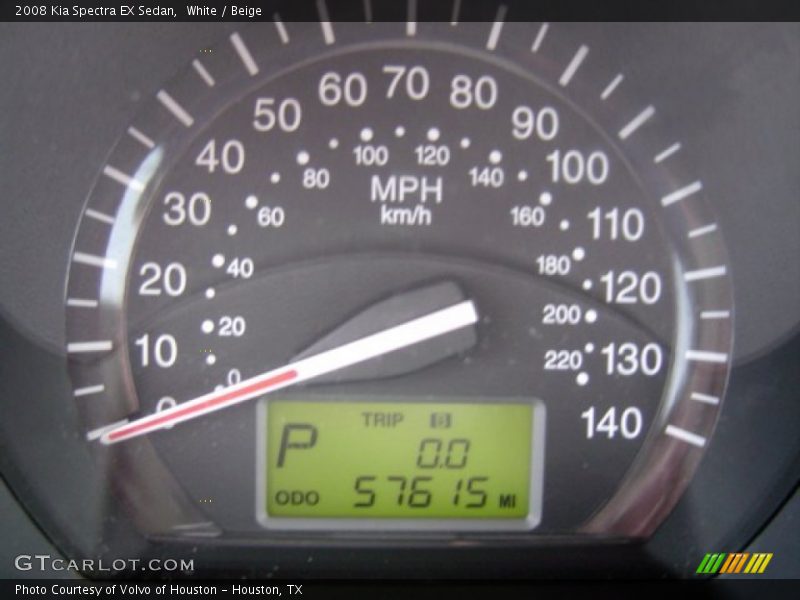 White / Beige 2008 Kia Spectra EX Sedan