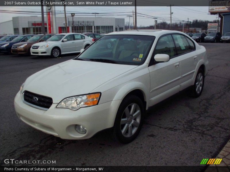 Satin White Pearl / Taupe Leather 2007 Subaru Outback 2.5i Limited Sedan