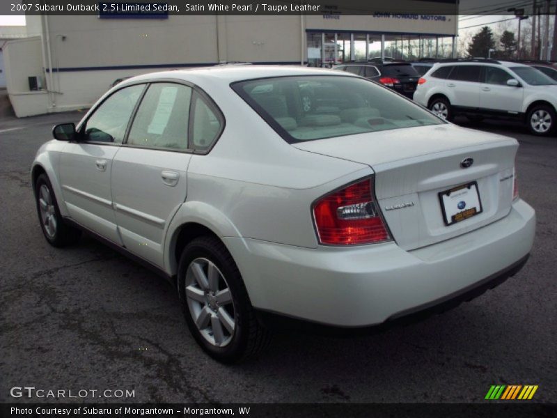 Satin White Pearl / Taupe Leather 2007 Subaru Outback 2.5i Limited Sedan