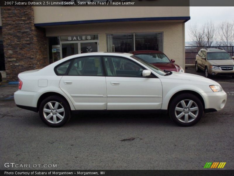 Satin White Pearl / Taupe Leather 2007 Subaru Outback 2.5i Limited Sedan