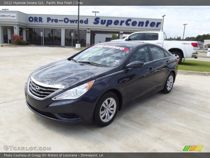 Pacific Blue Pearl / Gray 2012 Hyundai Sonata GLS